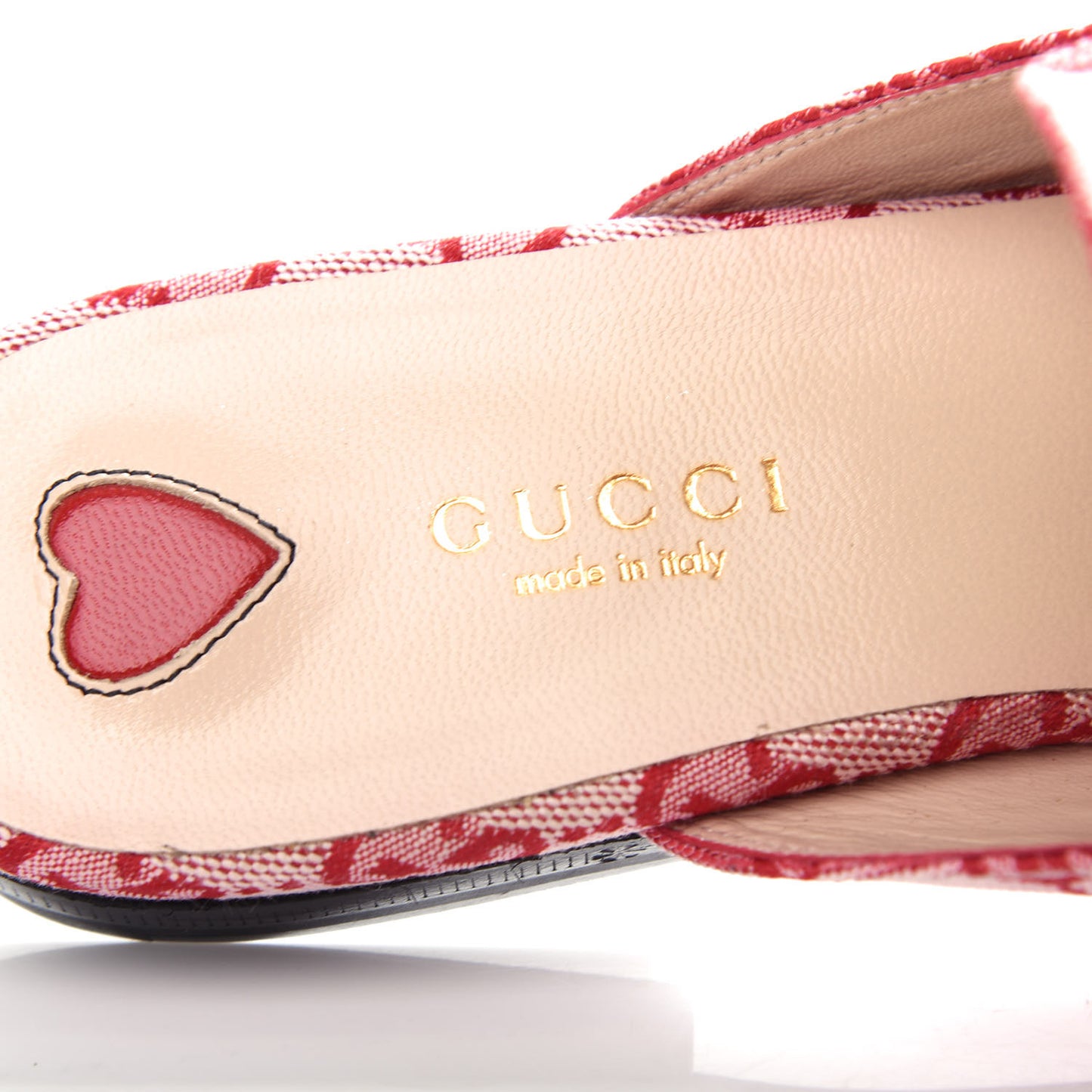 Canvas GG Monogram Horsebit Womens Princetown Slippers 37.5 Gardenia Hibiscus Red