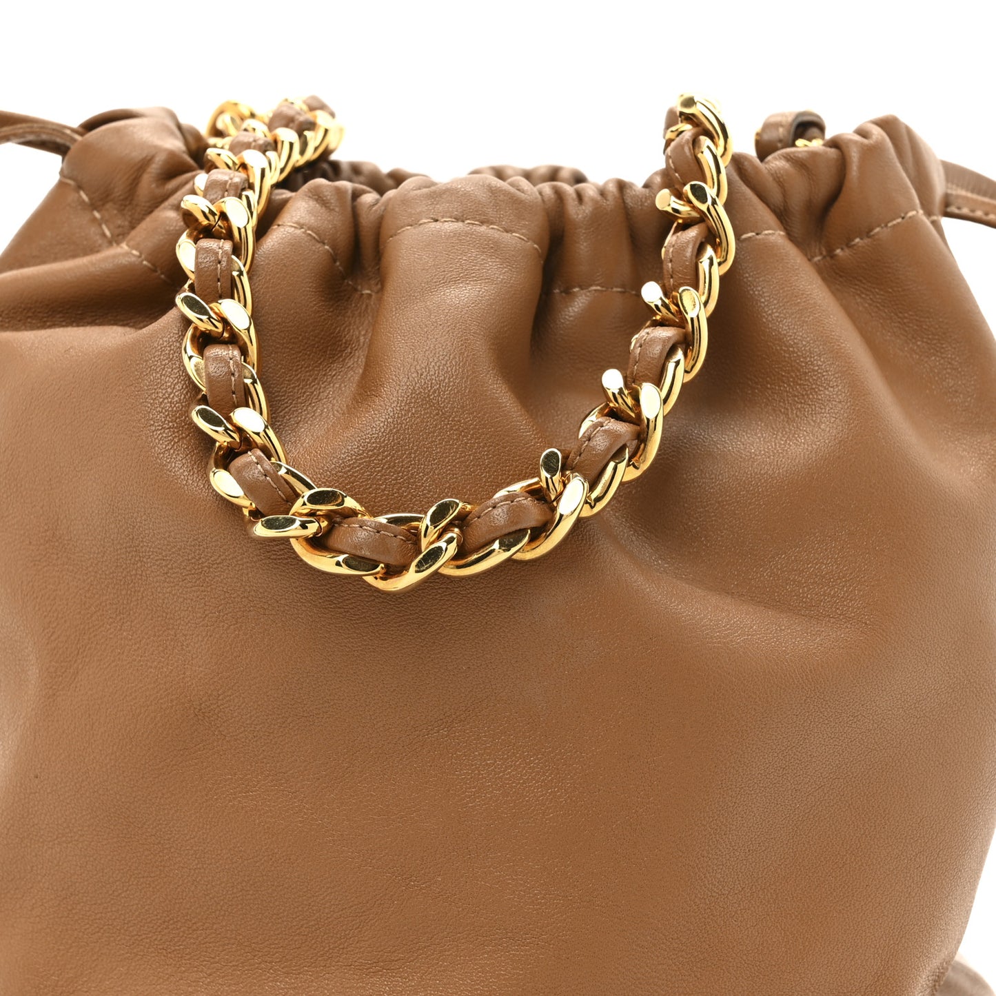 Smooth Calfskin Aria Bucket Bag Brown