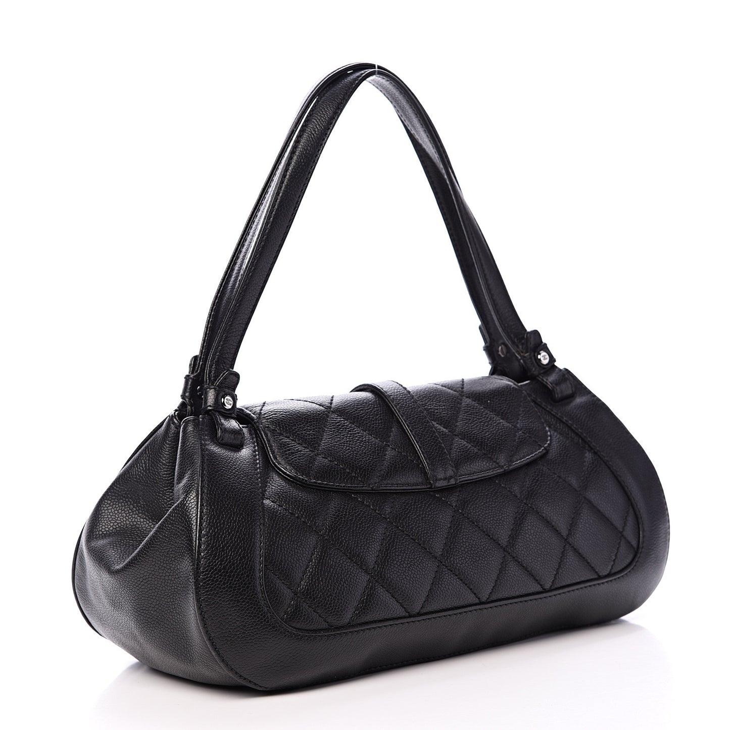Caviar Quilted Mademoiselle Flap Bag Black