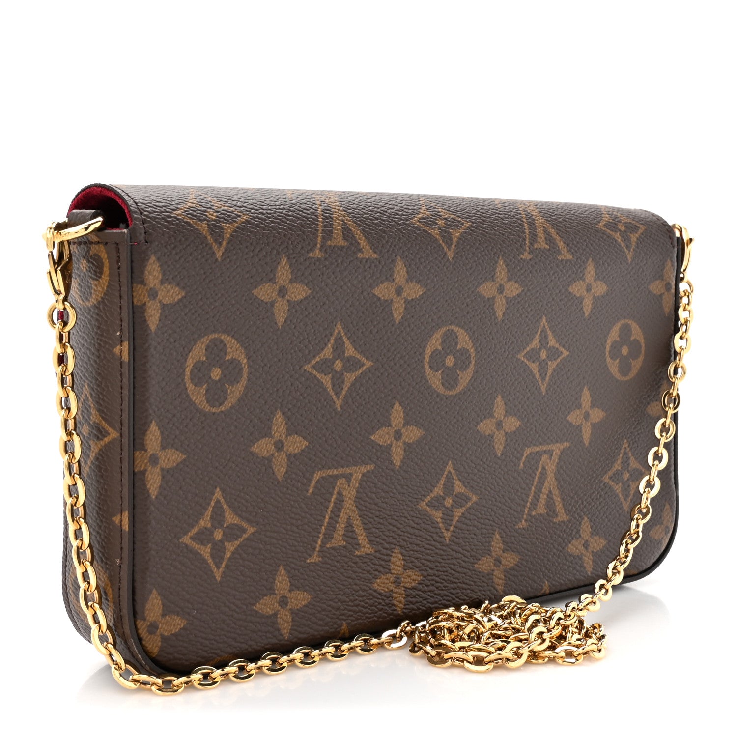 Louis Vuitton Monogram Pochette Felicie Chain Wallet Fuchsia 4 of 14