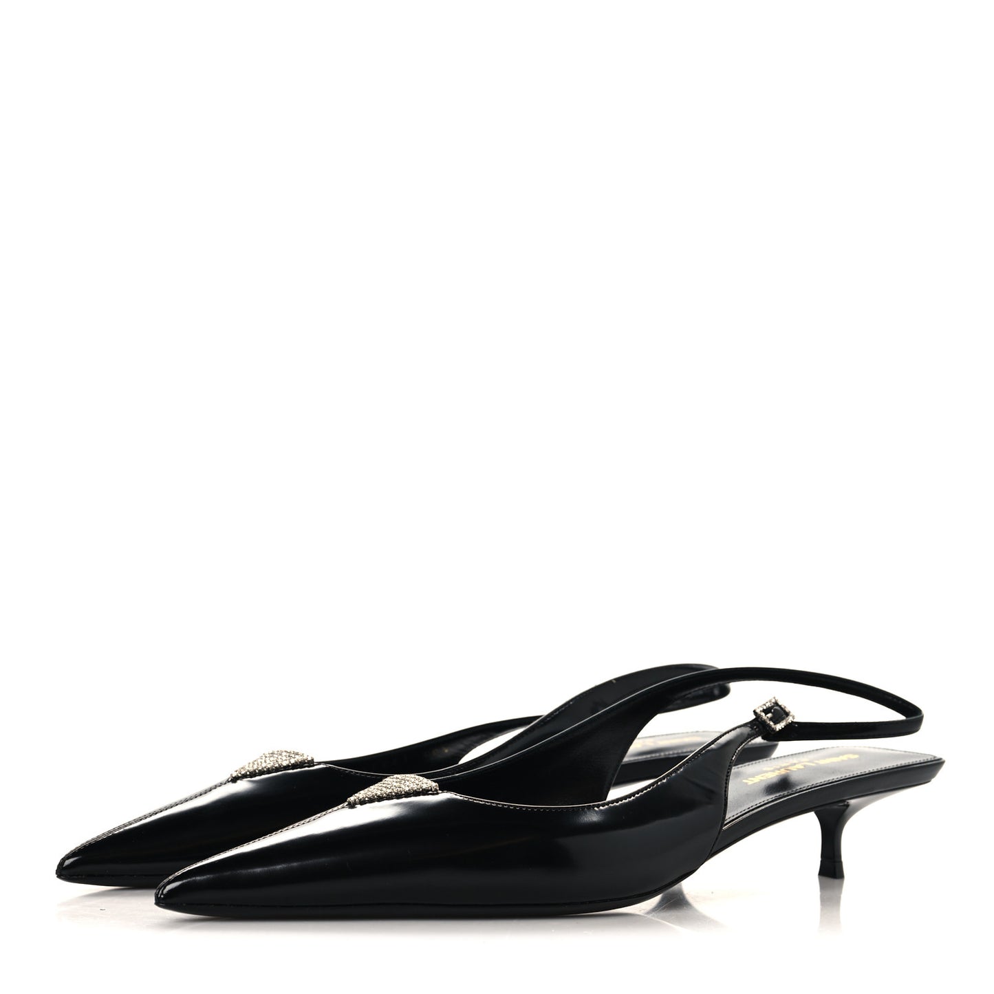 Patent Crystal Cherish Slingback Pumps 39.5 Black