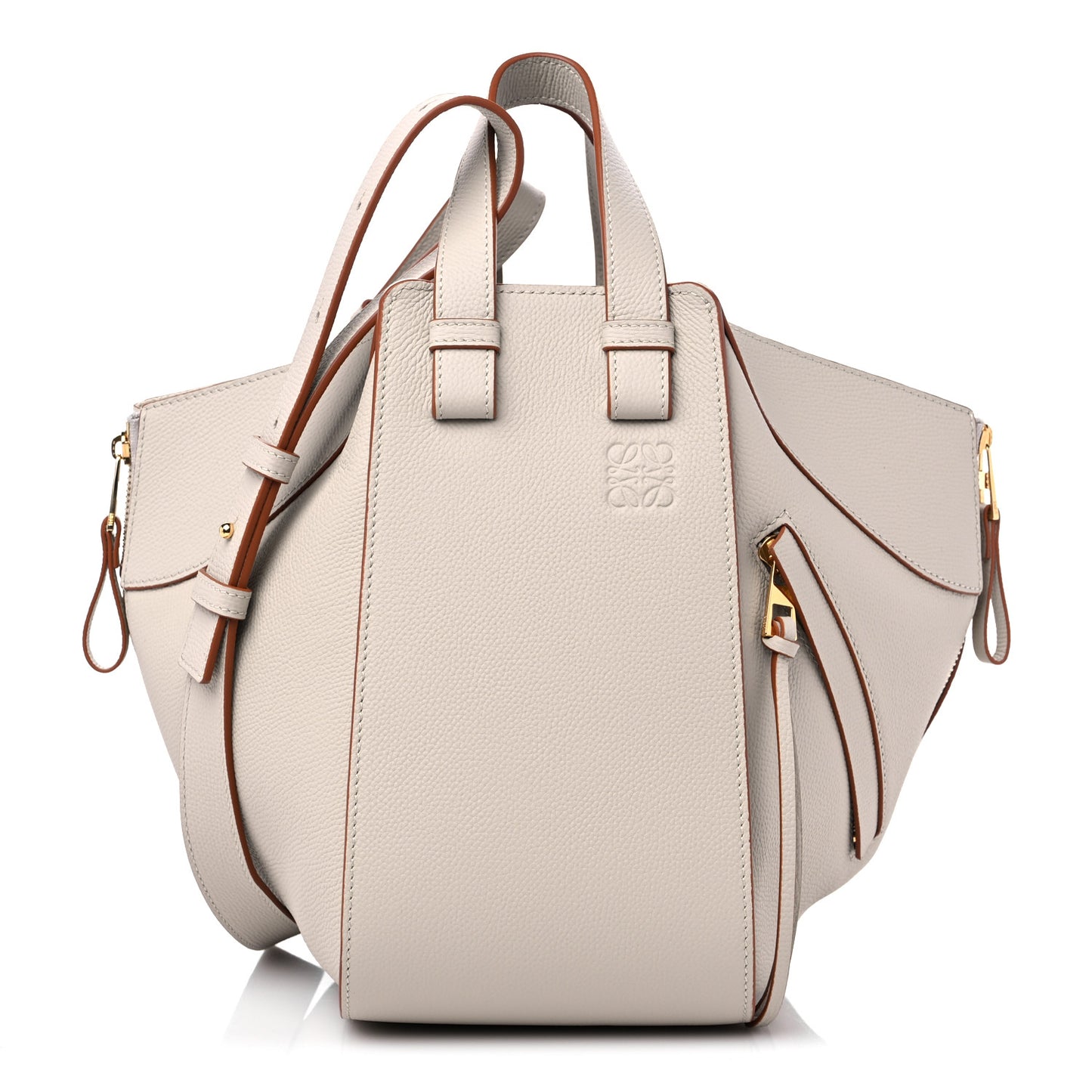 Grained Calfskin Small Hammock Shoulder Bag Light Ghost