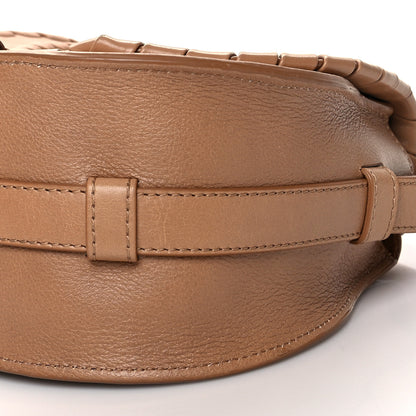 Chloe Calfskin Whipstitch Mini Marcie Round Crossbody Bag Light Tan 8 of 8