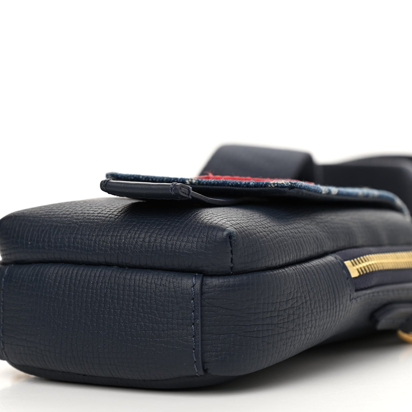 X NIGO Denim Monogram Flat Double Phone Pouch