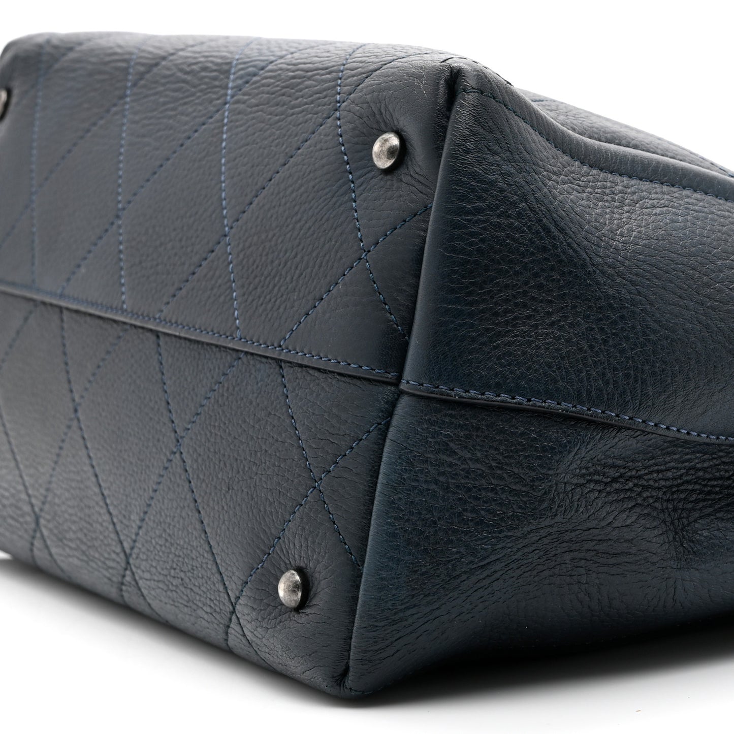 Deerskin Stitched Medium CC Shopping Tote Navy