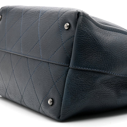 Chanel Deerskin Stitched Medium CC Shopping Tote Navy 10 of 10