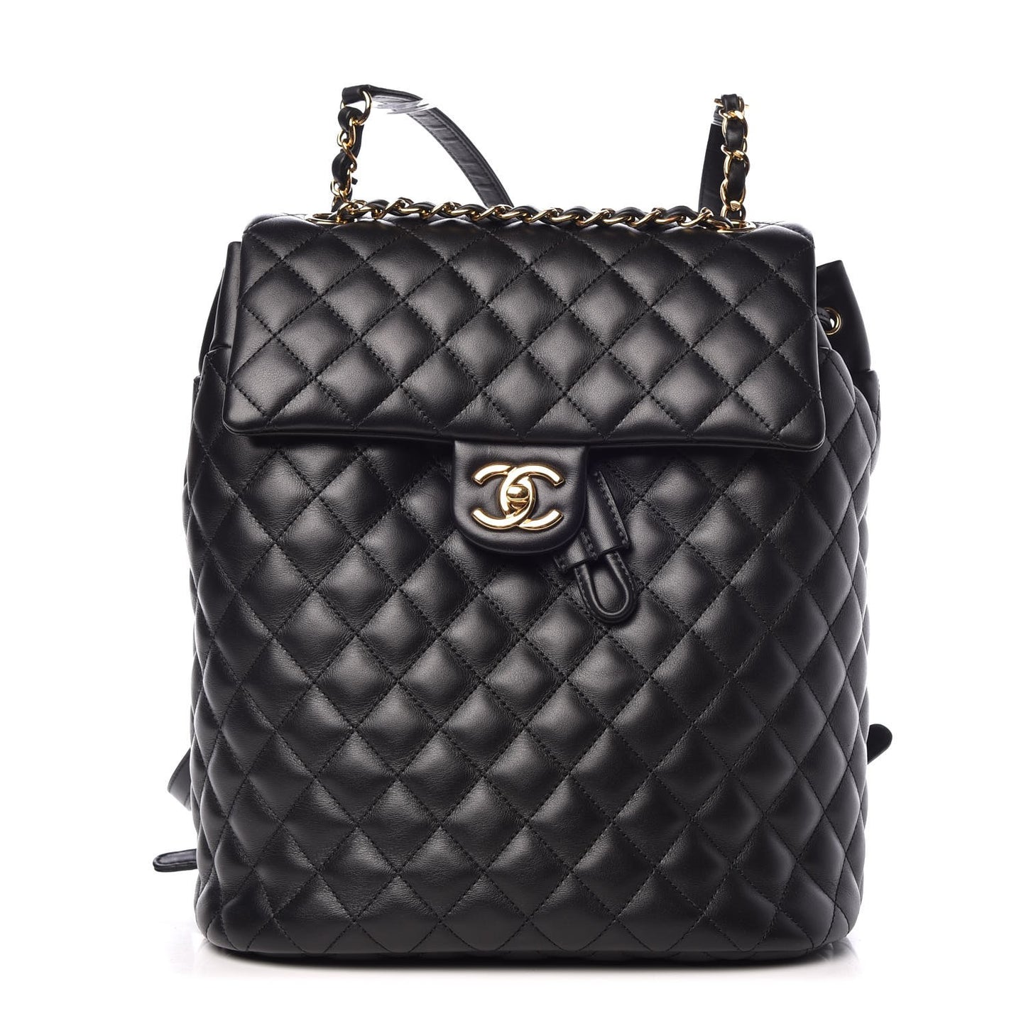Calfskin Quilted Large Urban Spirit Backpack Black