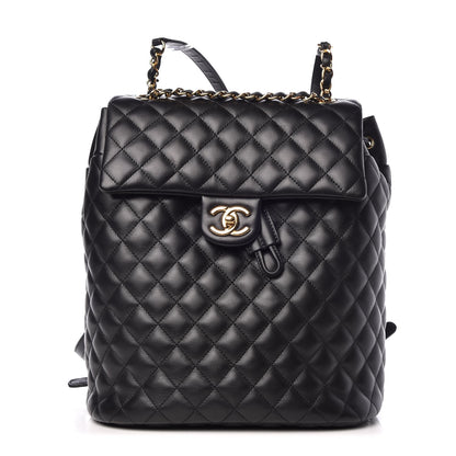 Chanel Calfskin Quilted Large Urban Spirit Backpack Black 1 of 8