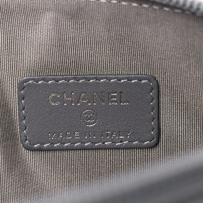 Chanel Metallic Aged Calfskin Quilted Palette Cosmetic Case Silver 6 of 15