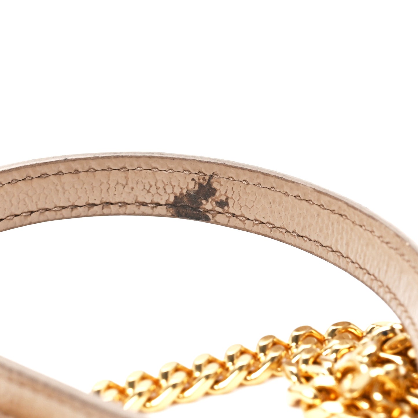 Grain De Poudre Matelasse Chevron Monogram Envelope Chain Wallet Dark Beige