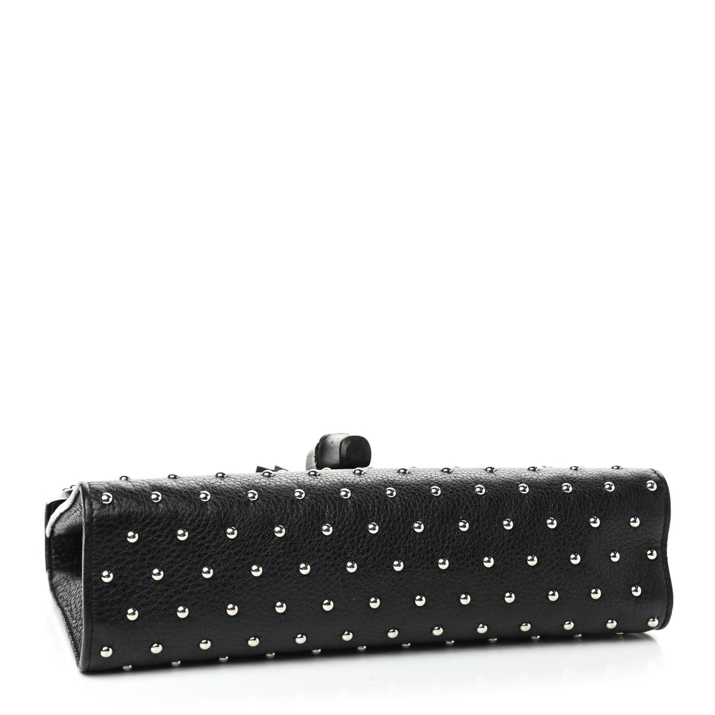 Calfskin Studded Medium Miss Bamboo Shoulder Bag Black