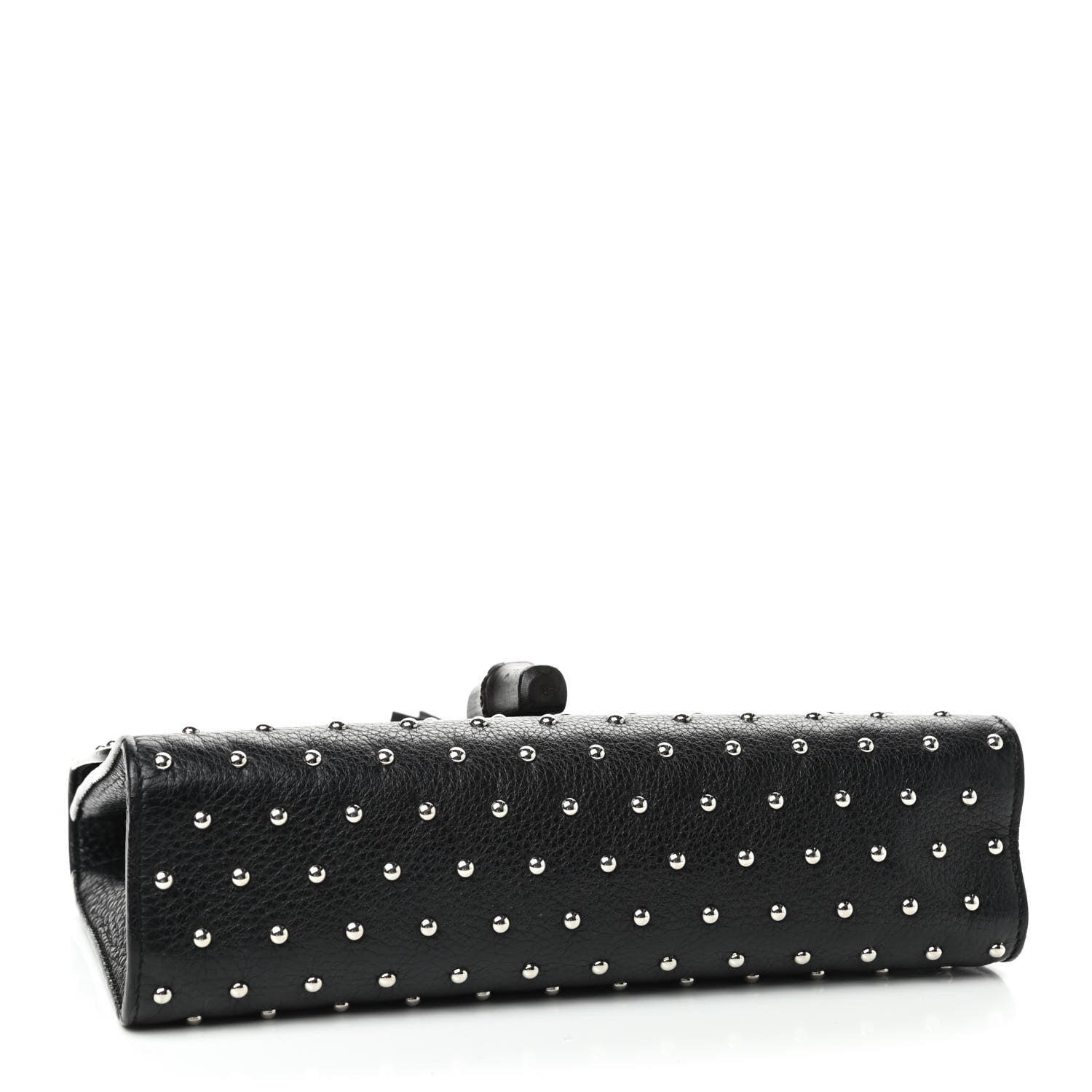 Gucci Calfskin Studded Medium Miss Bamboo Shoulder Bag Black 4 of 9