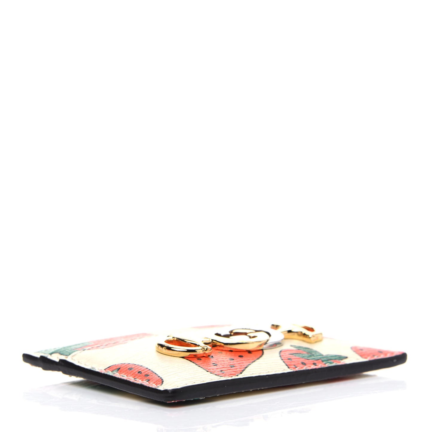 Calfskin Strawberry Print Zumi Case Case Ivory Red