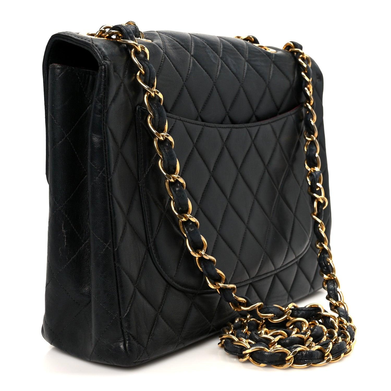 Chanel Lambskin Quilted XL Jumbo Single Flap Black 3 of 12