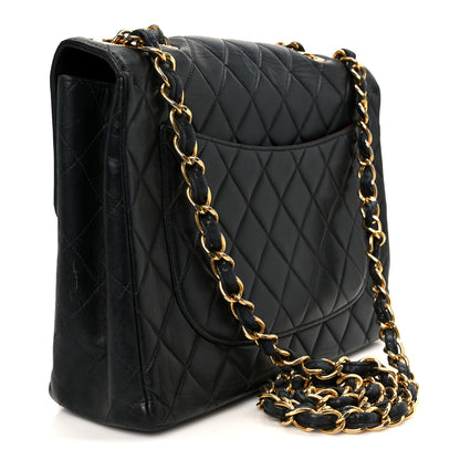 Chanel Lambskin Quilted XL Jumbo Single Flap Black 3 of 12