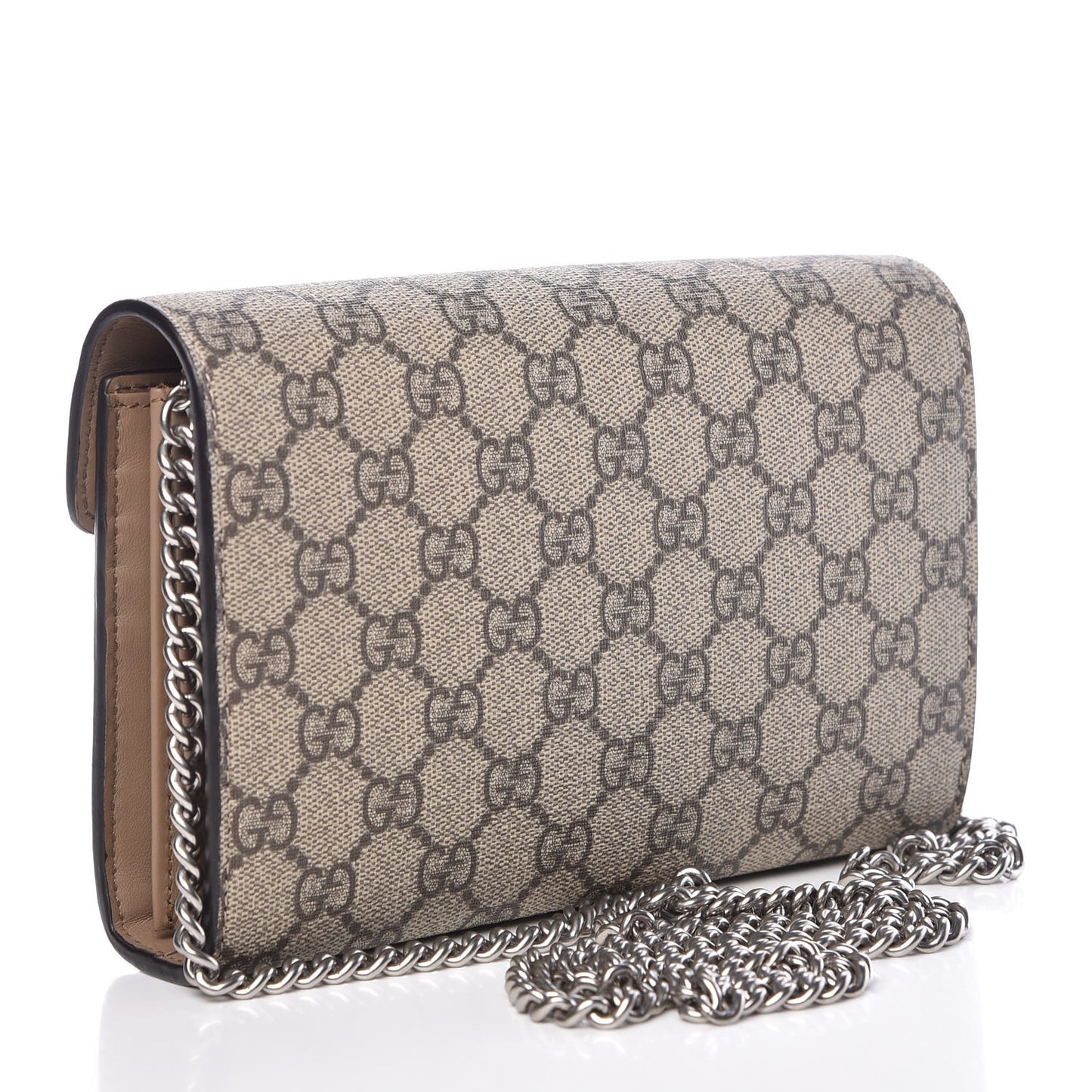 GG Supreme Monogram Mini Dionysus Chain Wallet Beige Taupe