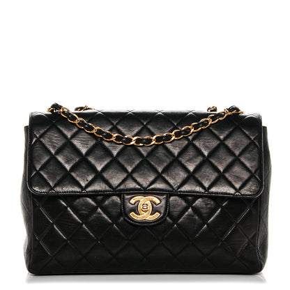 Chanel Lambskin Quilted Jumbo Single Flap Black 1 of 9