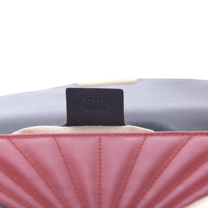 Gucci Calfskin Bamboo Trapuntata Queen Margaret Top Handle Bag Blue Agata Hibiscus Red Mystic White Sugar Pink 9 of 11