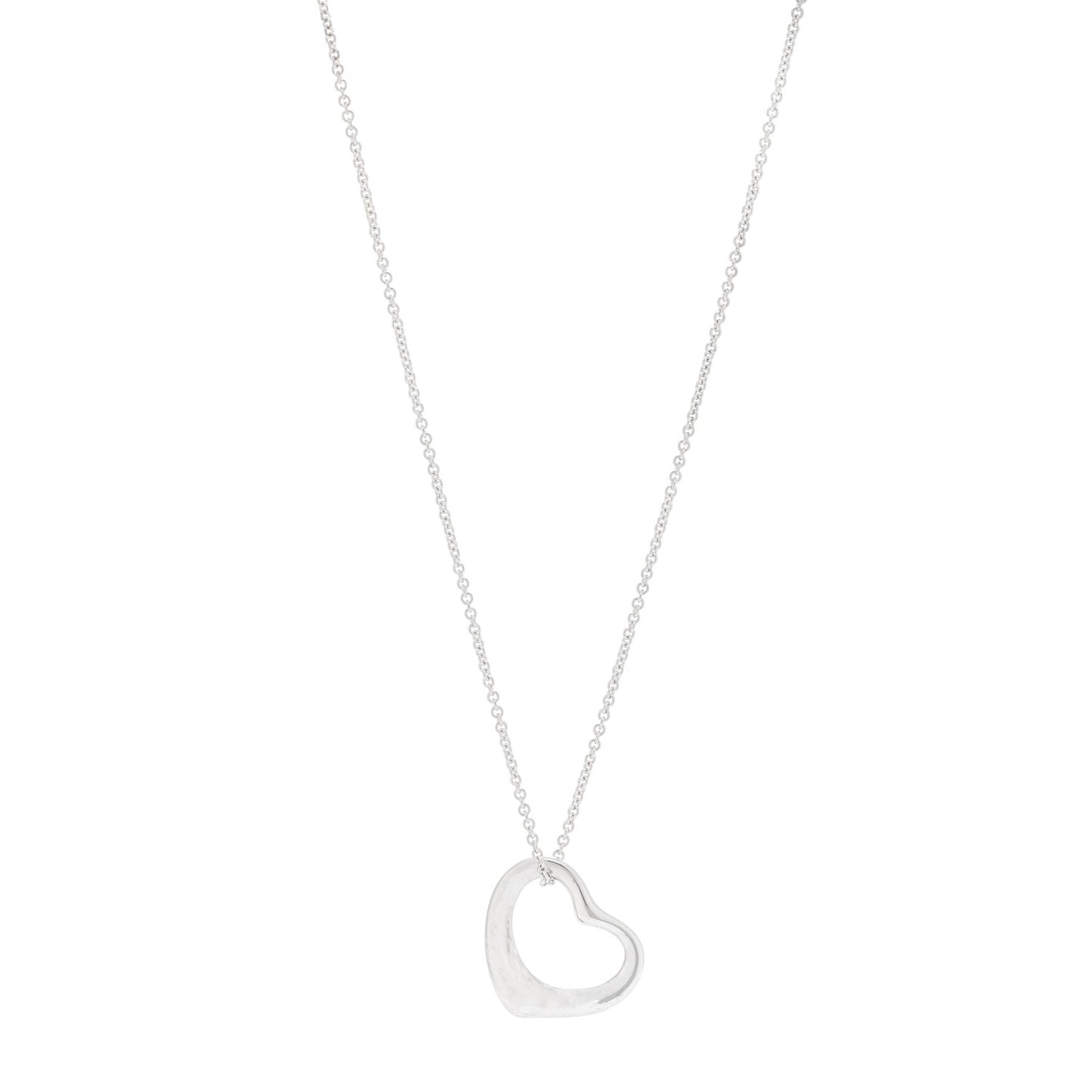 Sterling Silver 22mm Elsa Peretti Open Heart Pendant Necklace