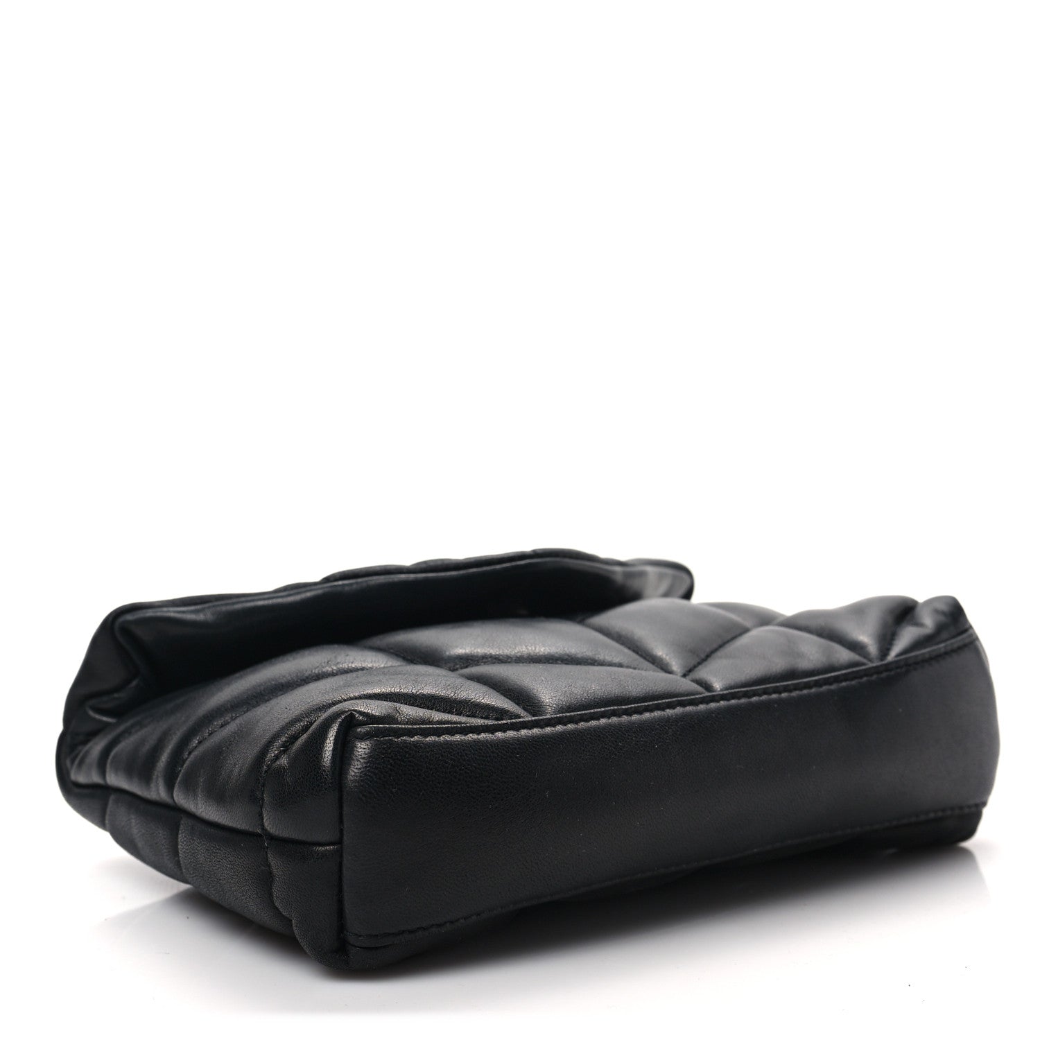 Saint Laurent Lambskin Monogram Loulou Puffer Pouch Clutch Black 3 of 6