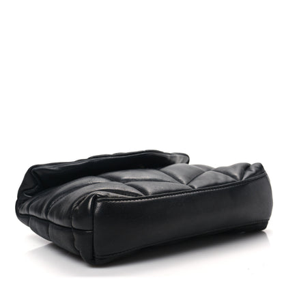 Saint Laurent Lambskin Monogram Loulou Puffer Pouch Clutch Black 3 of 6