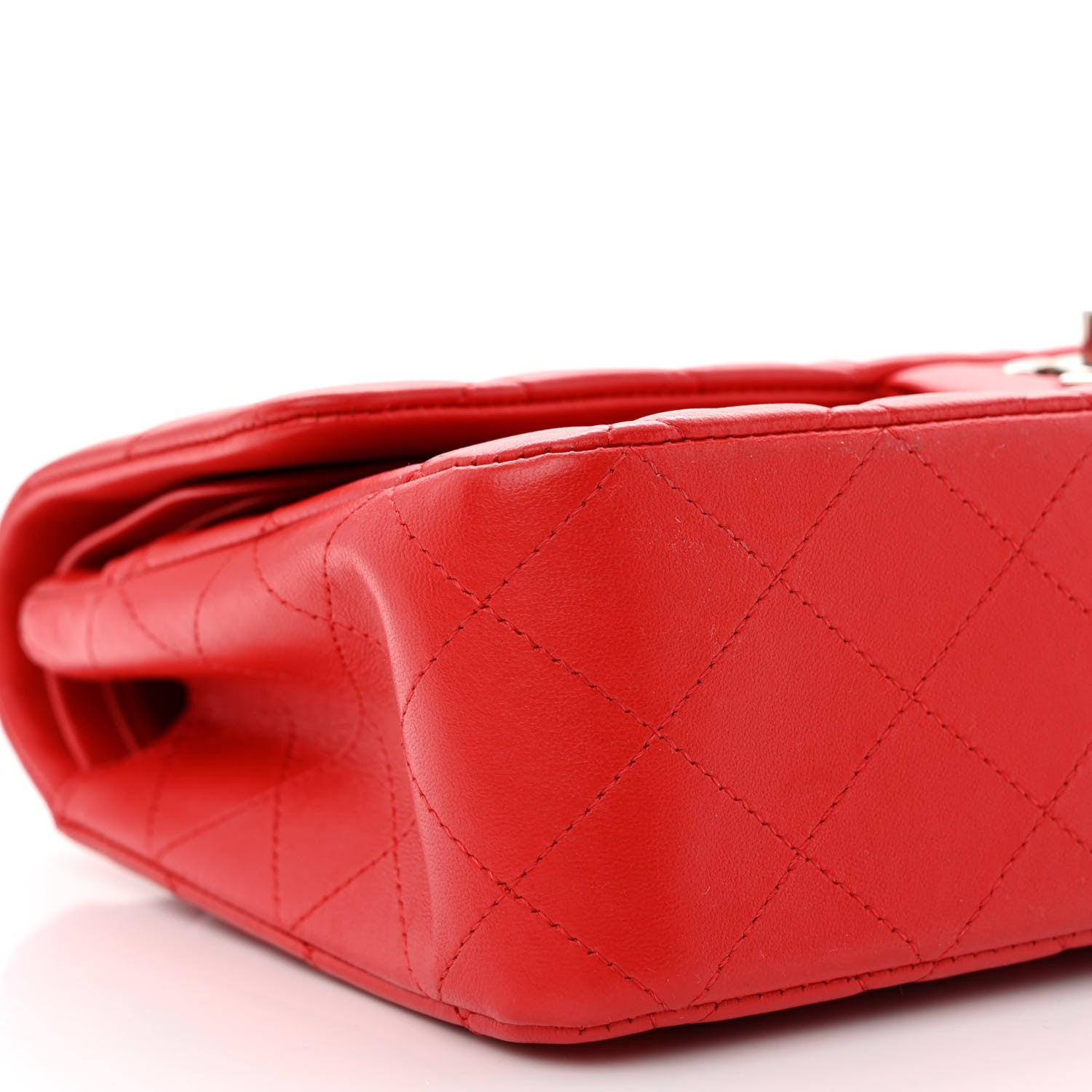 Chanel Lambskin Quilted Medium Double Flap Red 9 of 13