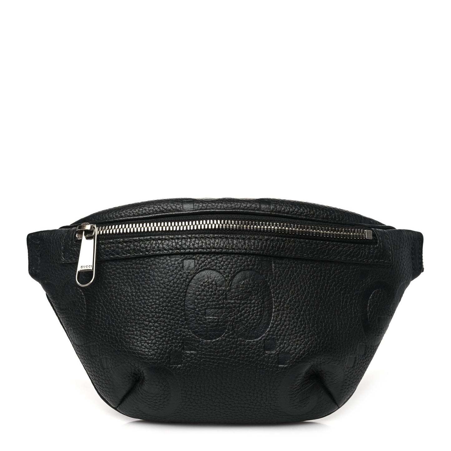 Piuma Calfskin Jumbo GG Embossed Small Belt Bag Black