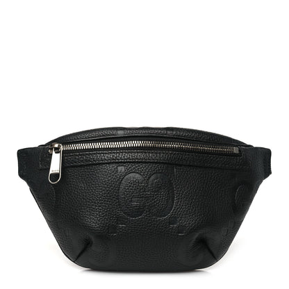 Gucci Piuma Calfskin Jumbo GG Embossed Small Belt Bag Black 1 of 10