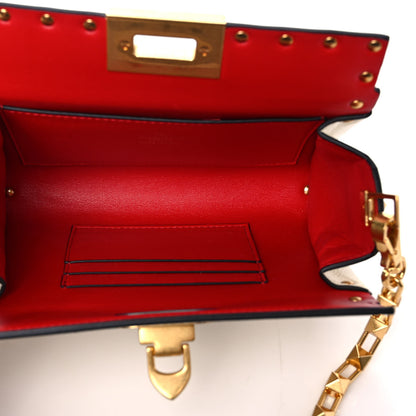 Valentino Garavani Grainy Calfskin Rockstud Alcove Box Clutch Ivory 6 of 9