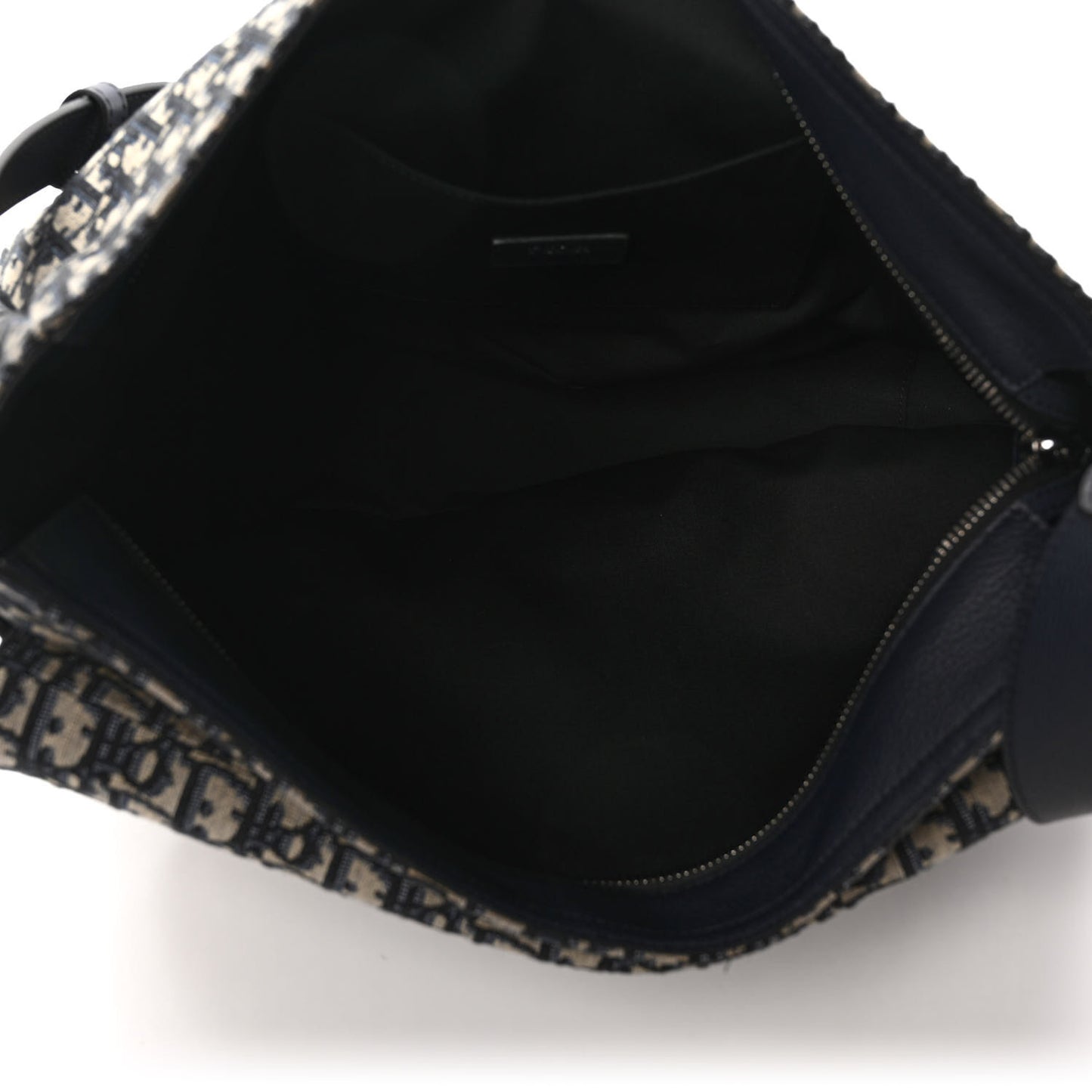 Oblique Soft Saddle Bag Beige Black