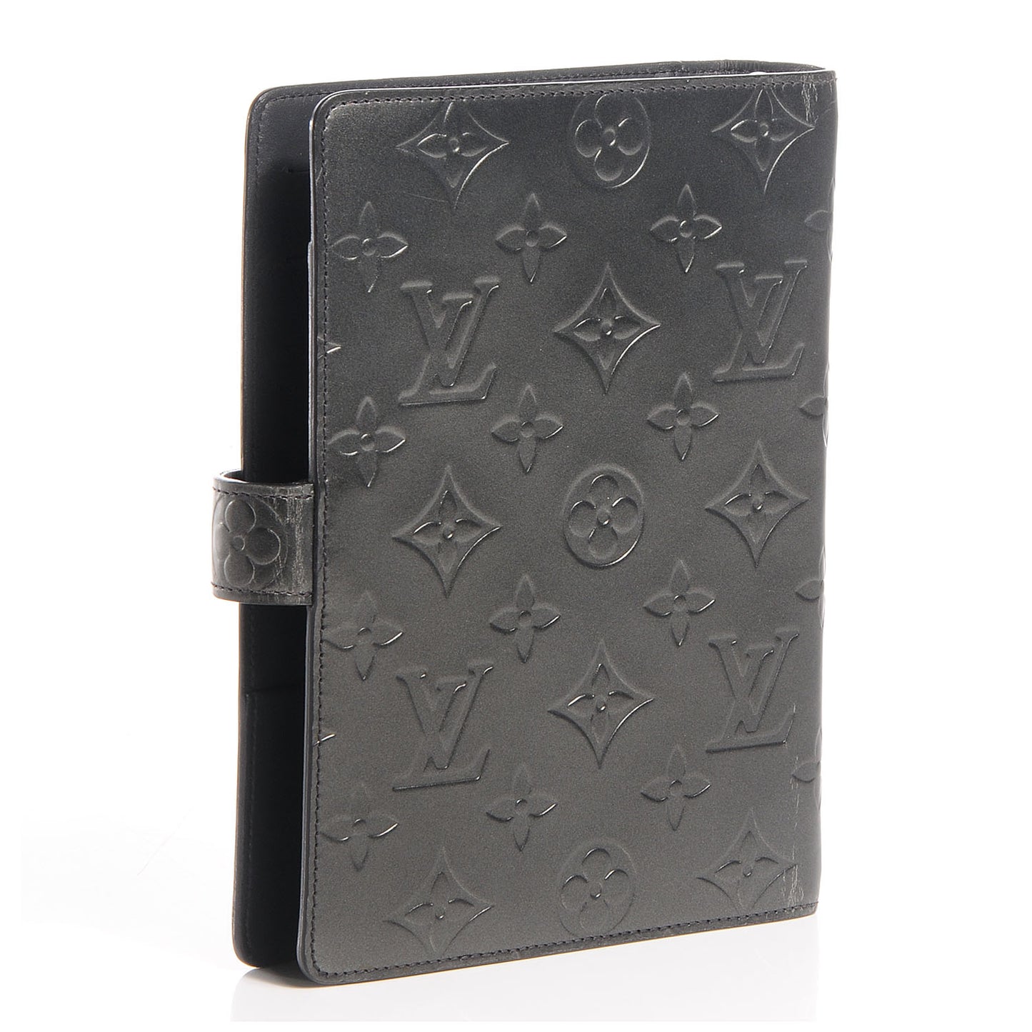 Mat Monogram Medium Ring Agenda Cover Black