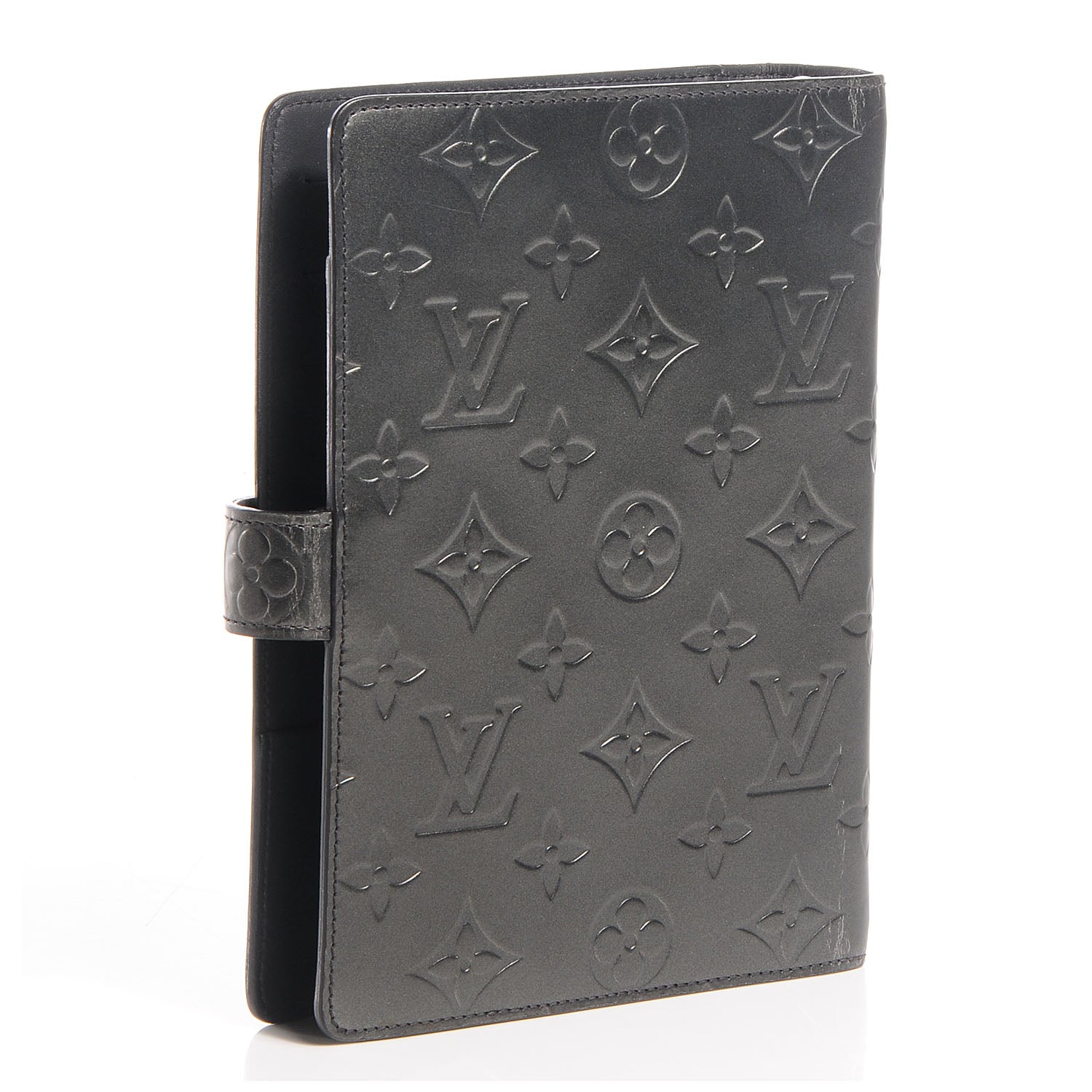 Louis Vuitton Mat Monogram Medium Ring Agenda Cover Black 3 of 7