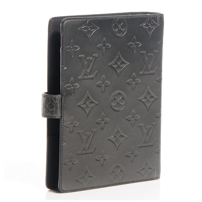 Louis Vuitton Mat Monogram Medium Ring Agenda Cover Black 3 of 7