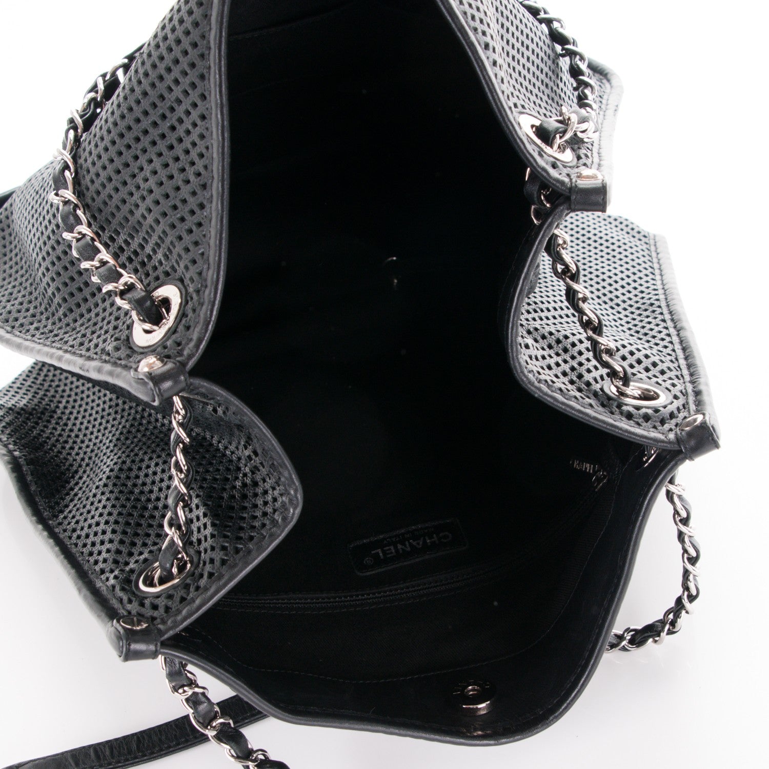Chanel Calfskin Perforated Up In The Air Tote Black 5 of 7