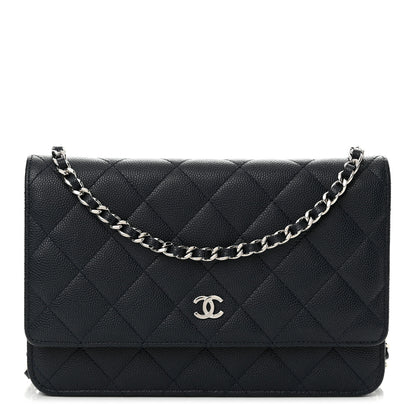 Chanel Caviar Quilted Wallet on Chain WOC Navy Blue 1 of 14