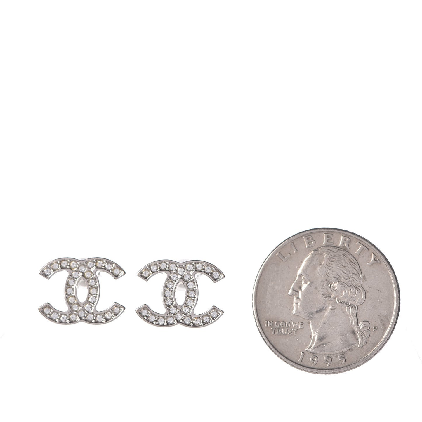 Crystal CC Earrings Silver