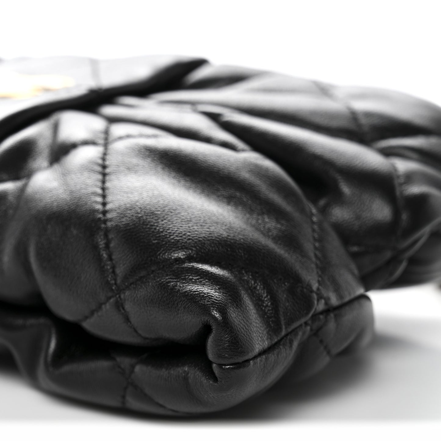 Lambskin Quilted Mini Bow Bag Black