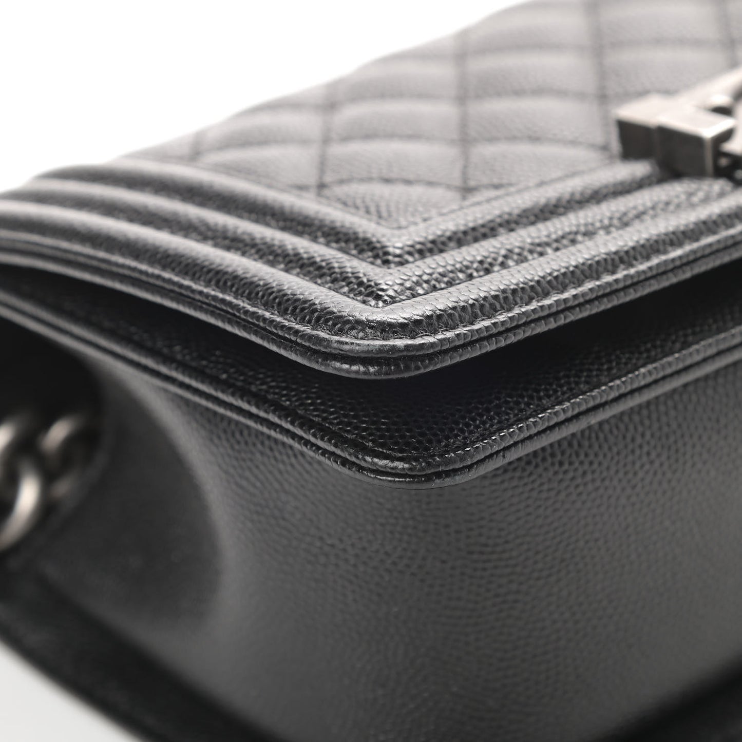 Caviar Quilted Small Boy Flap Black
