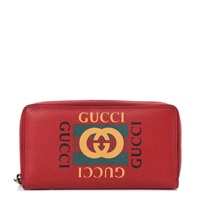 Gucci Cripto Calfskin Interlocking G Logo Zip Around Wallet Hibiscus Red Giallo Black Green Red 1 of 6