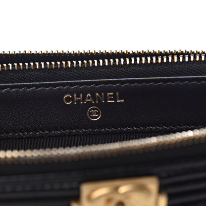 Chanel Caviar Quilted Small Boy Clutch With Chain Black 6 of 12