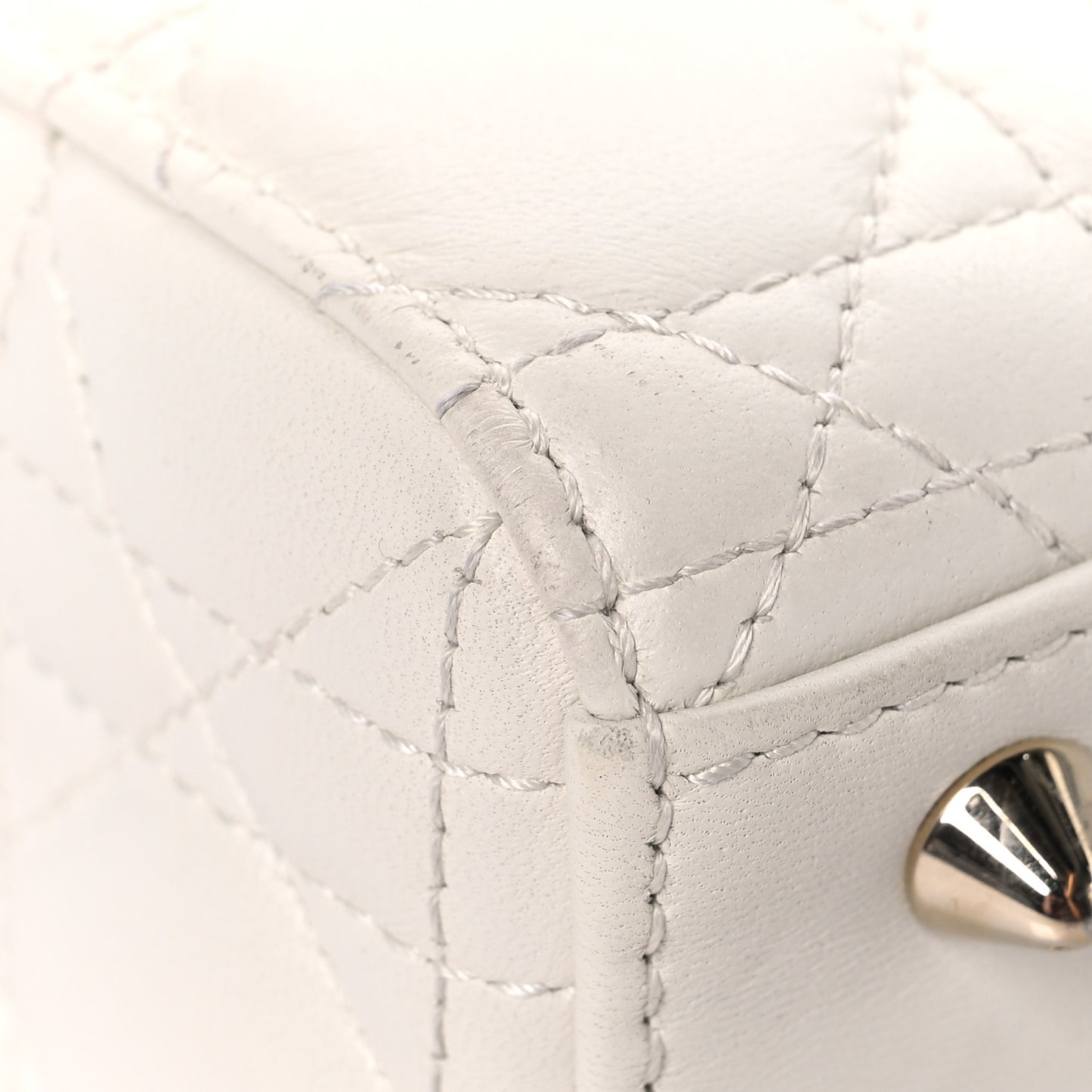 Lambskin Cannage Small My ABCDior Lady Dior White