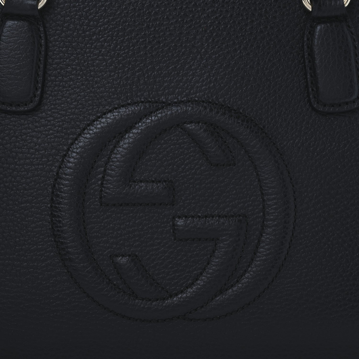 Gucci Pebbled Calfskin Medium Soho Top Handle Satchel Black 8 of 11