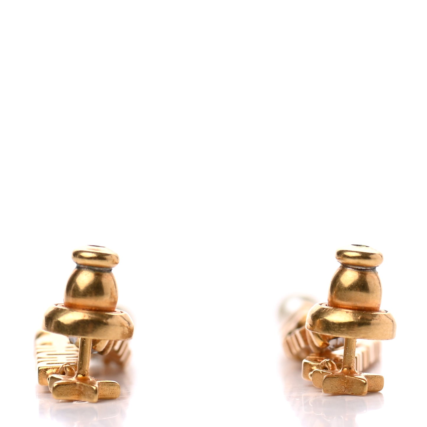 Crystal Pearl Logo Dangle Earrings Gold