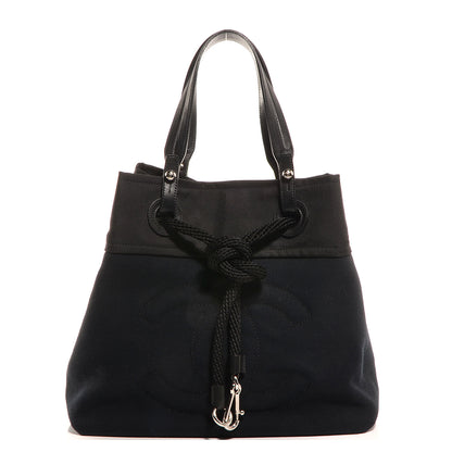 Chanel Canvas Drawstring Paris Biarritz CC Cabas Black 1 of 7