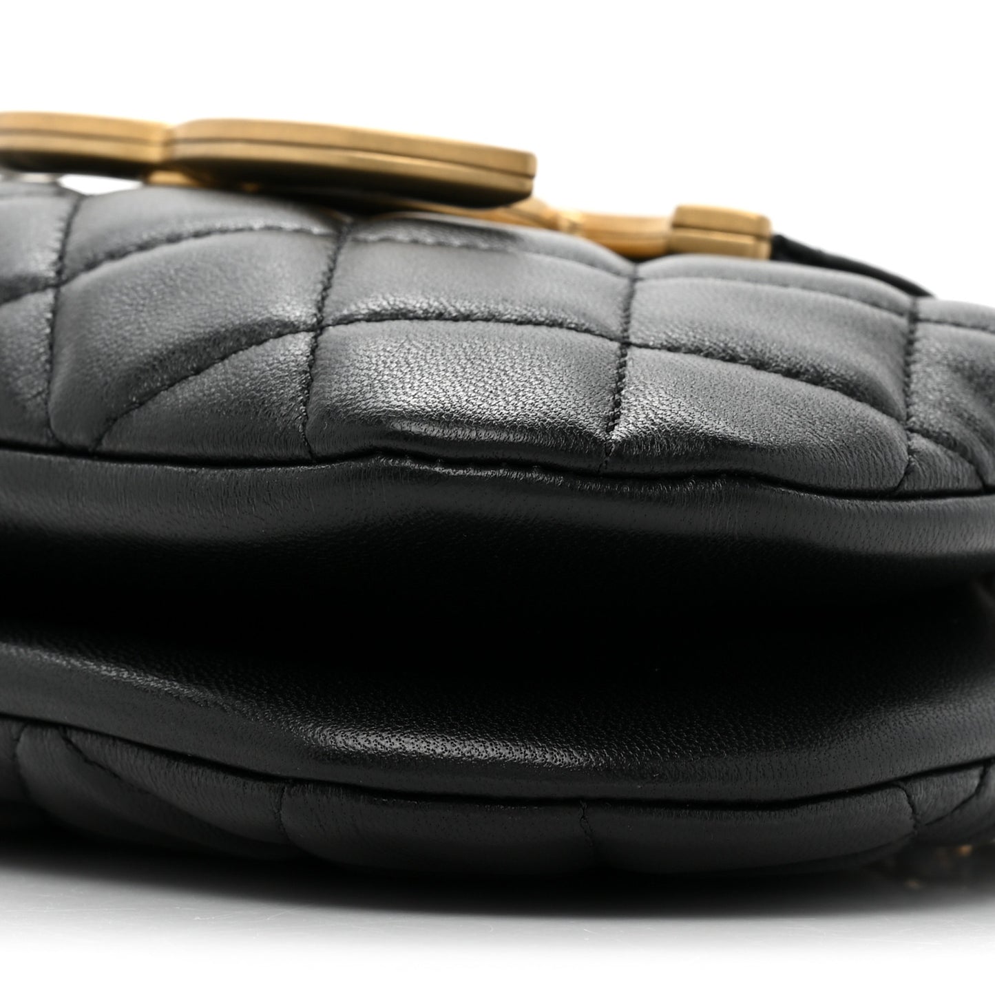Lambskin Quilted Small Messenger Bag Black