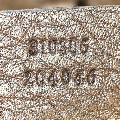 Gucci Metallic Pebbled Calfskin Large Soho Chain Shoulder Bag Golden Beige 7 of 10