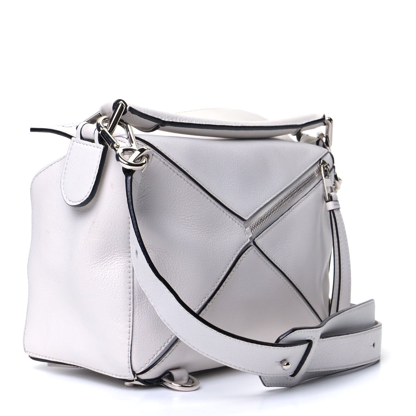 Calfskin Small Puzzle Bag White