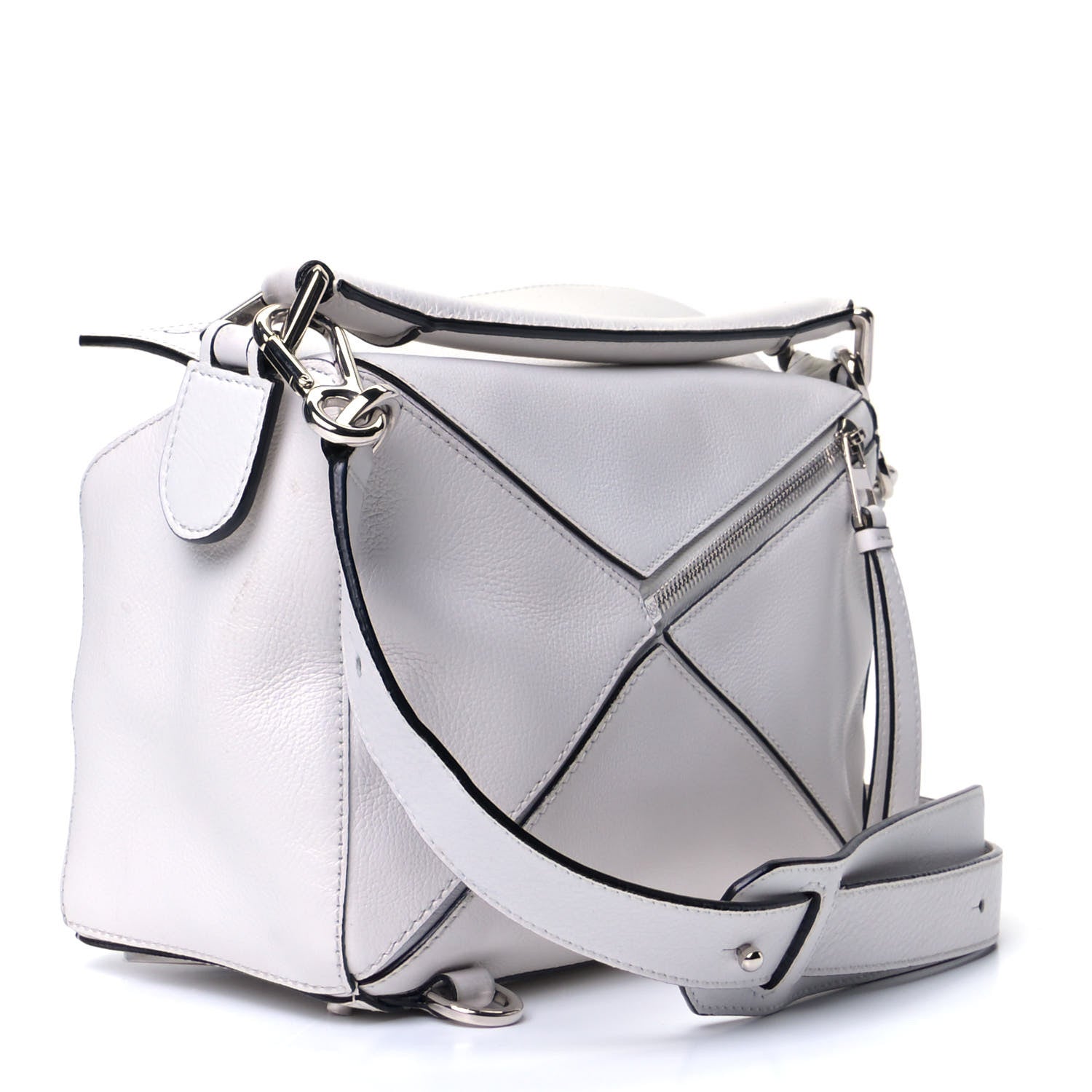 Loewe Calfskin Small Puzzle Bag White 2 of 5