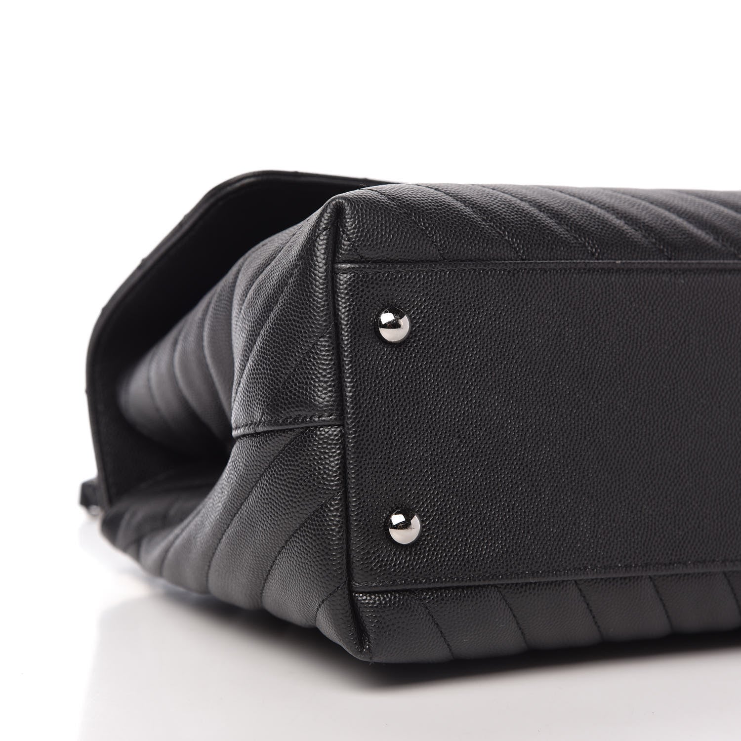 Chanel Caviar Chevron Quilted Medium Coco Handle Flap Black 6 of 10