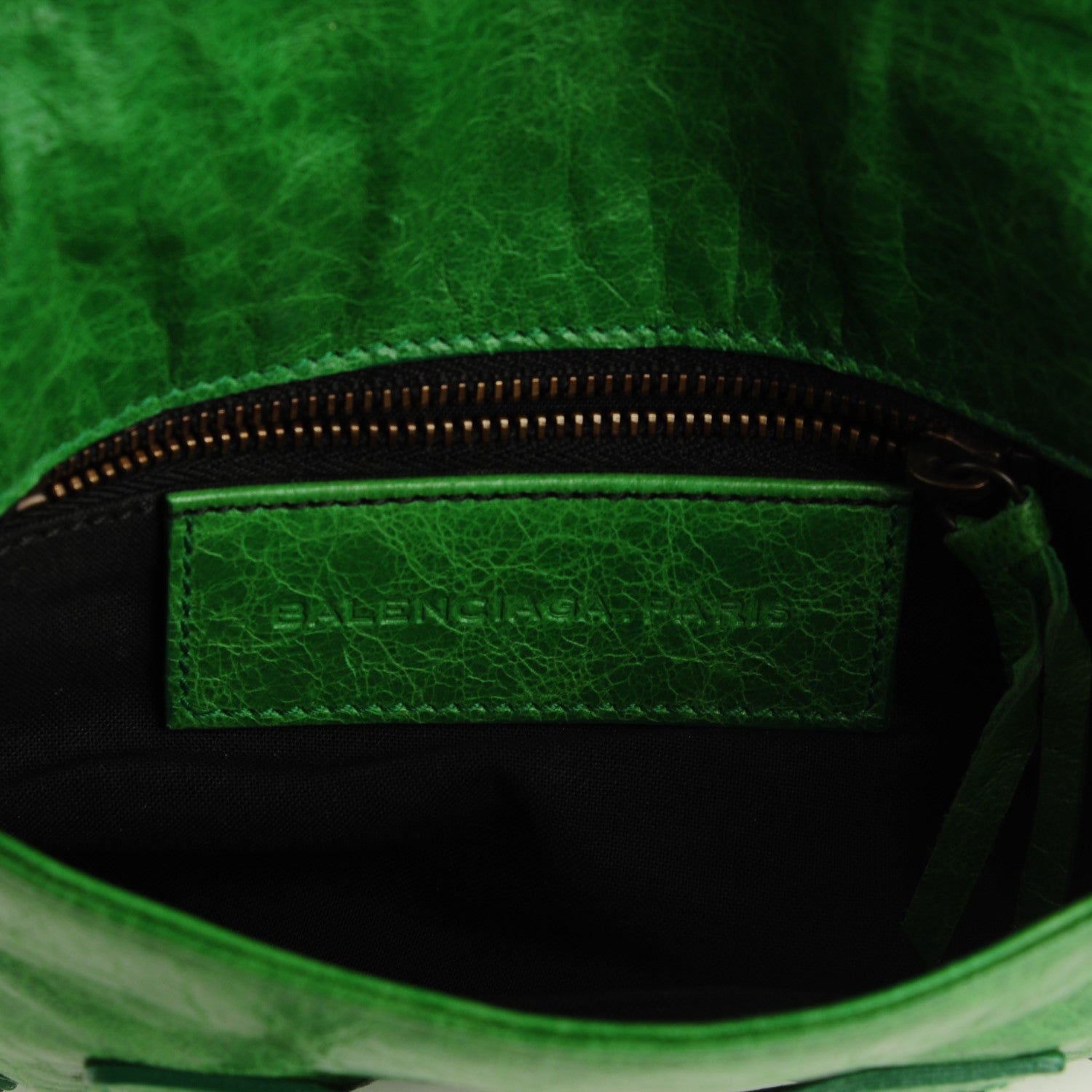 Balenciaga Agneau Classic Hardware Pouch Flap Clutch Emeraude 5 of 7